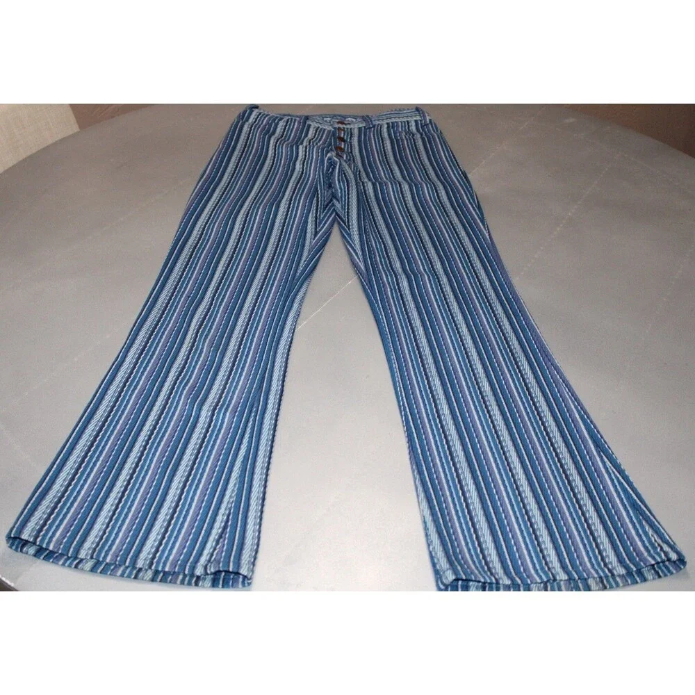 Vintage 70s 80s Levi’s Sta-Prest Striped Pants Hippie Eclectic Flare‎ Rare